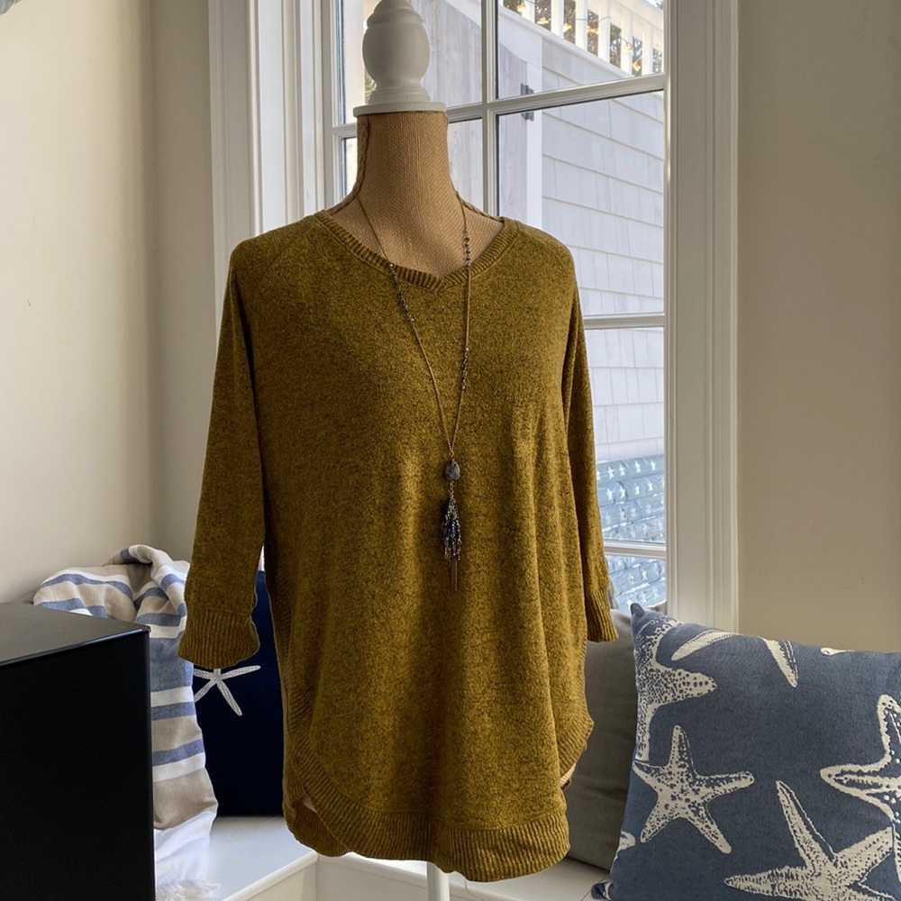 Maurices Mustard V Neck Sweater